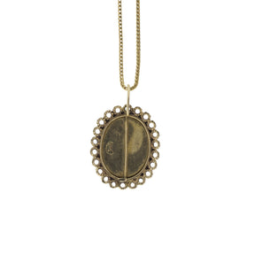 Victorian 14K Yellow Gold Pendant with Hand-Painted Portrait