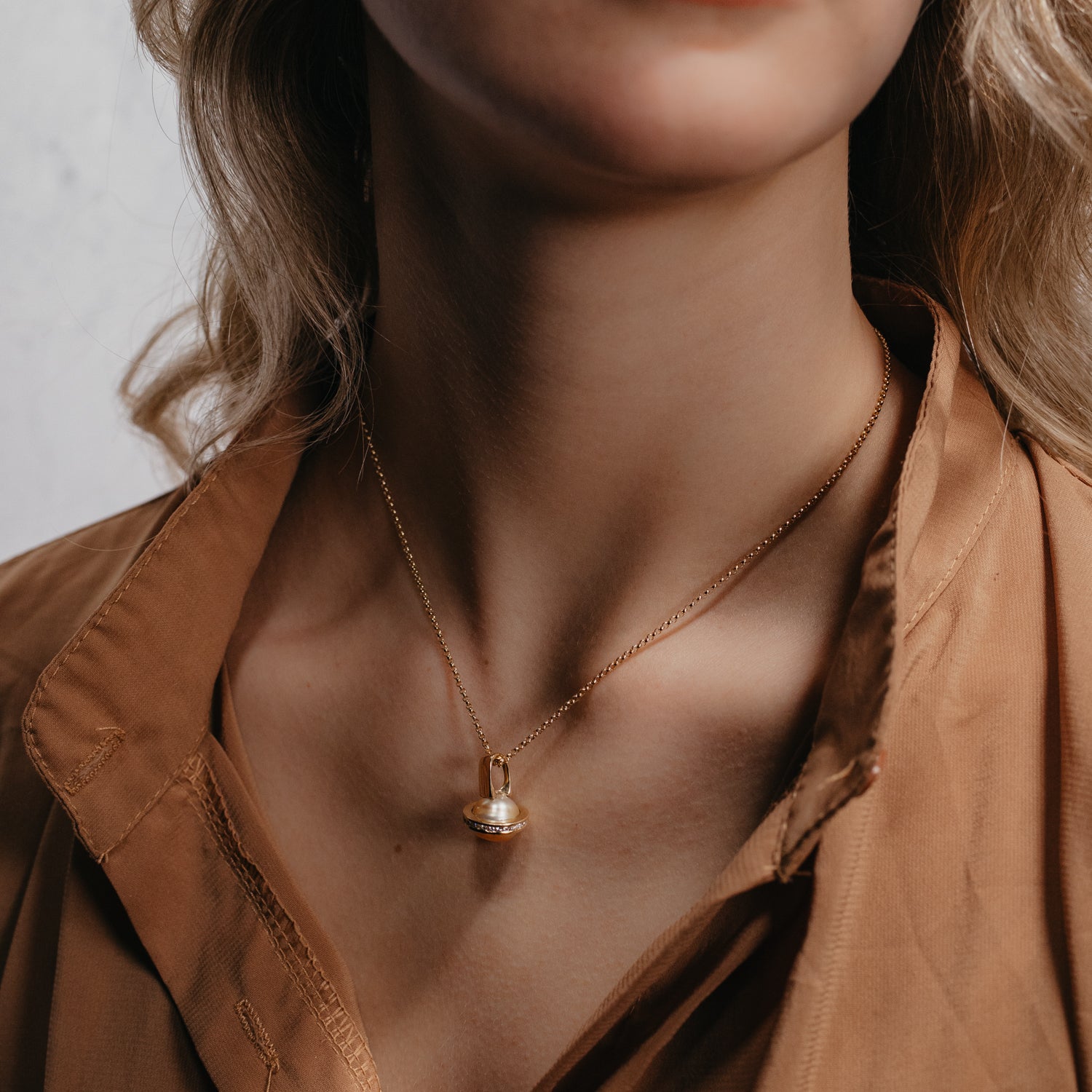 South Sea Pearl and Diamond 'Planet' Necklace