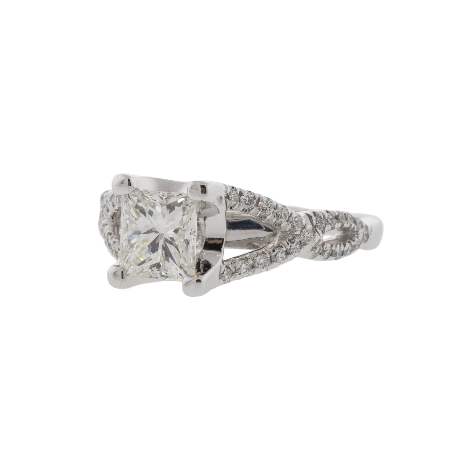 Split-Shank Princess Cut Diamond Ring