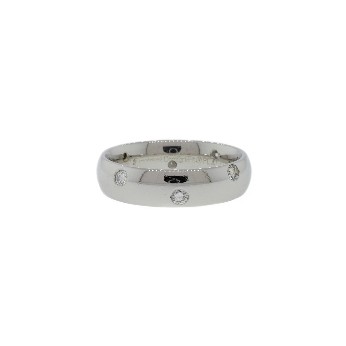 Platinum Flush-Set Diamond Band