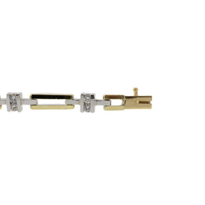 14K Yellow & White Gold Diamond Link Bracelet