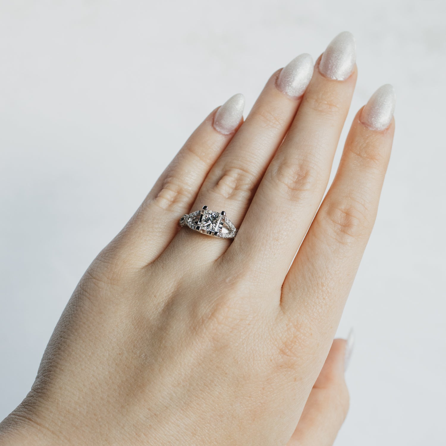 Split-Shank Princess Cut Diamond Ring