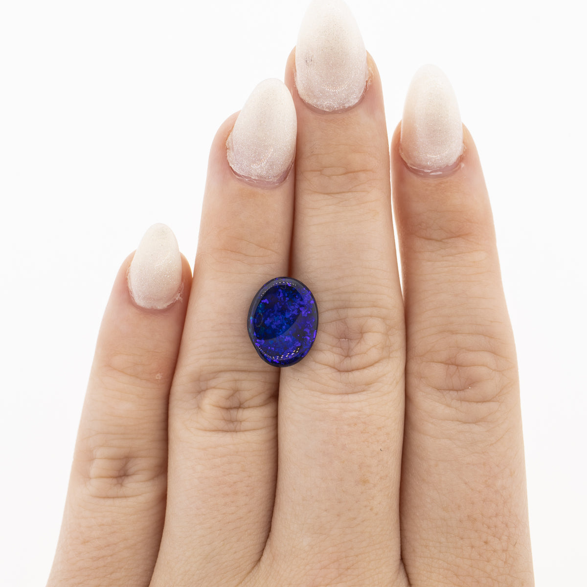 -3.68ct Cabochon Cut Vibrant Black Opal