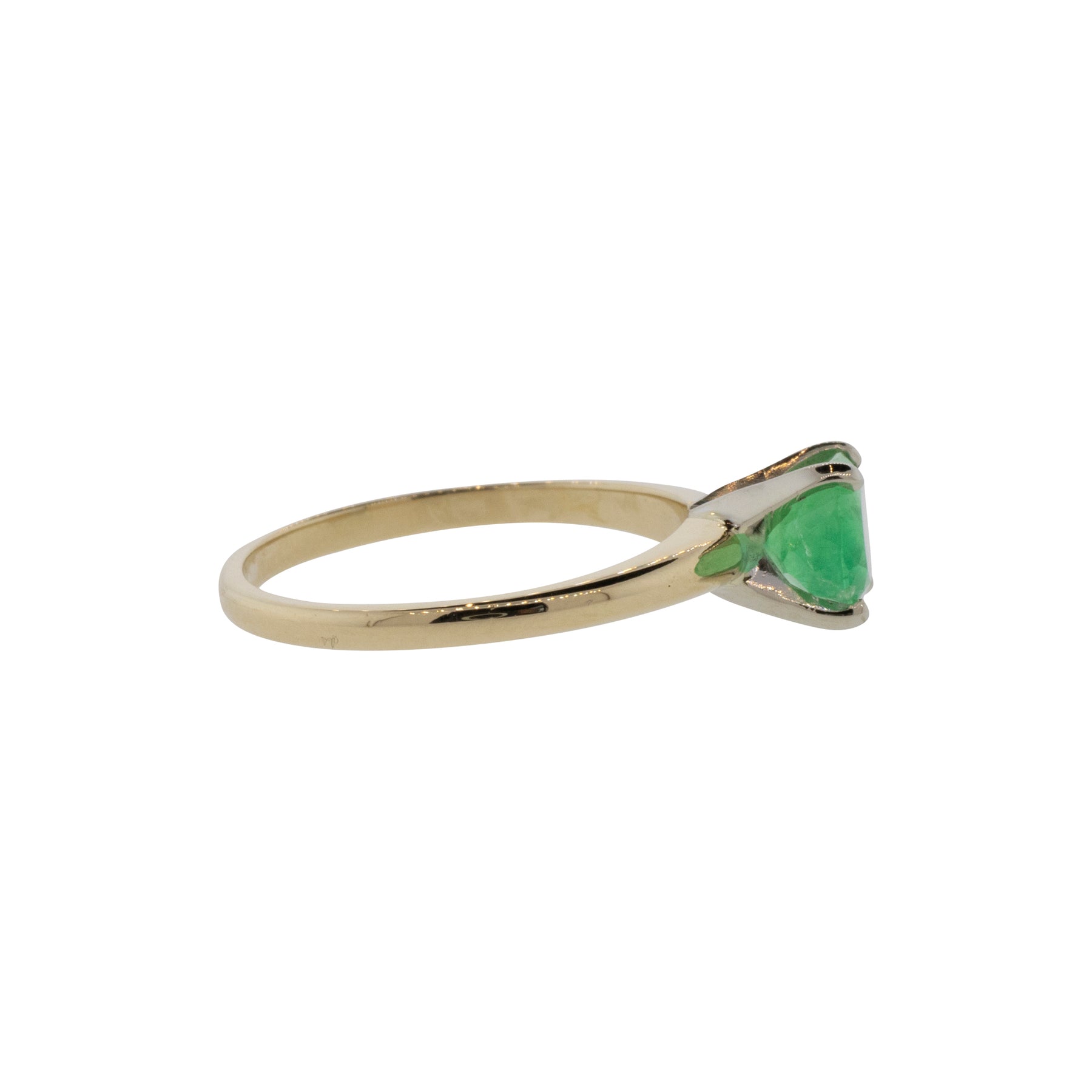 East-West Oval Emerald Solitaire Ring