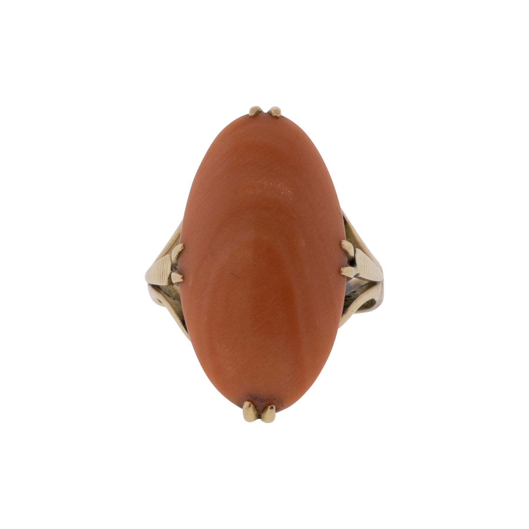 Victorian Coral Split-Shank Ring