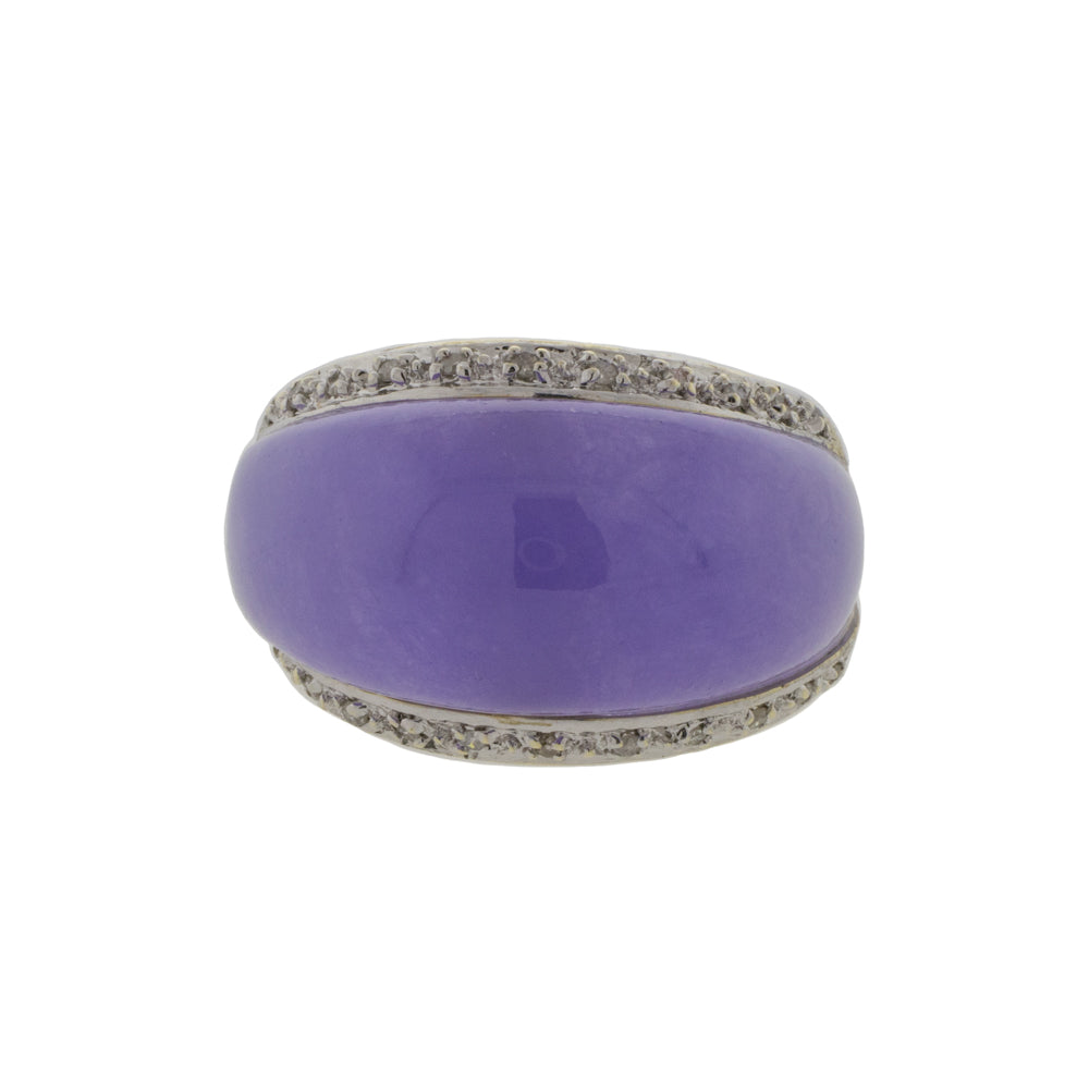 Diamond Accented Amethyst Dome Ring