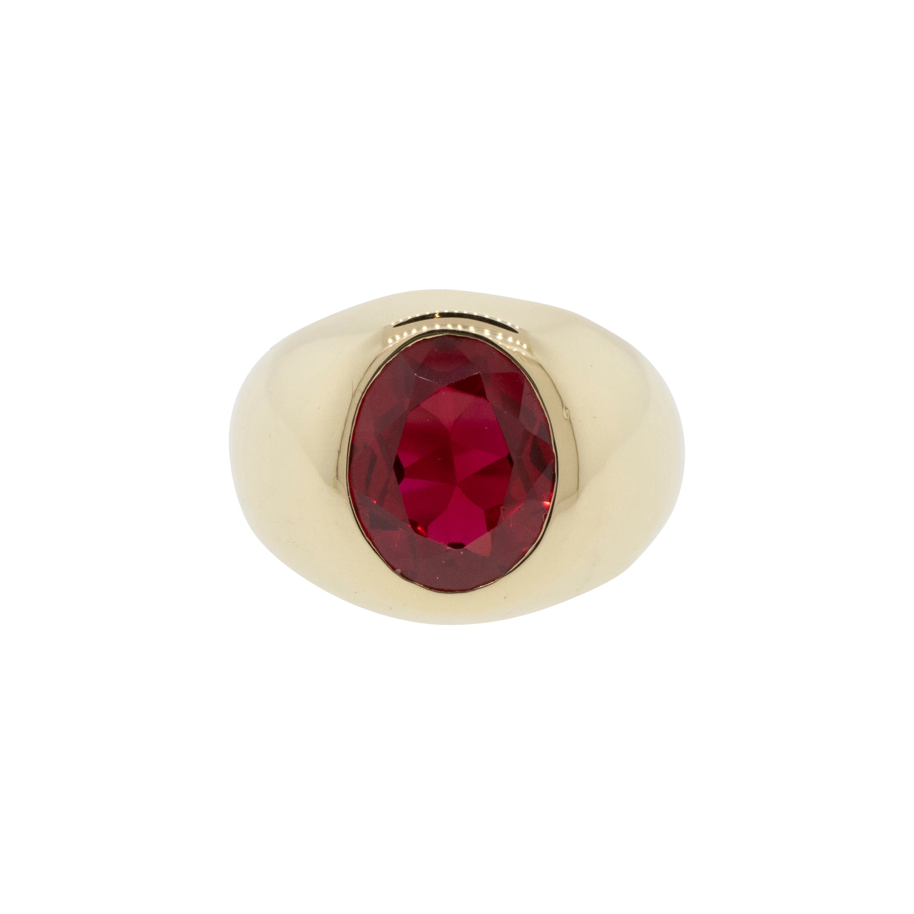 Flush Set Lab-Created Ruby Solitaire Ring