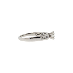 Channel-Set Accented Solitaire Diamond Engagement Ring