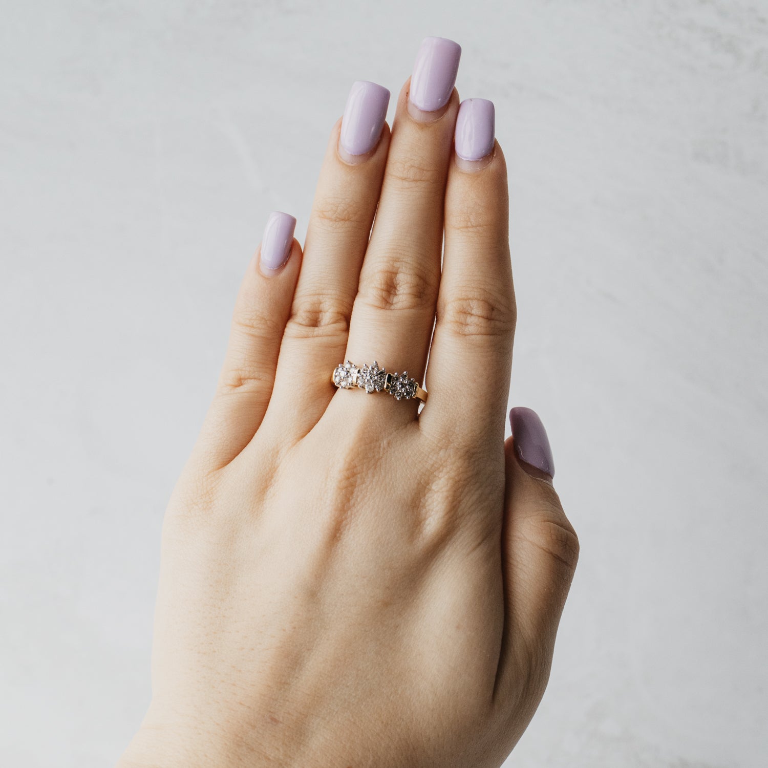 Trio Vintage Floral Cluster Ring