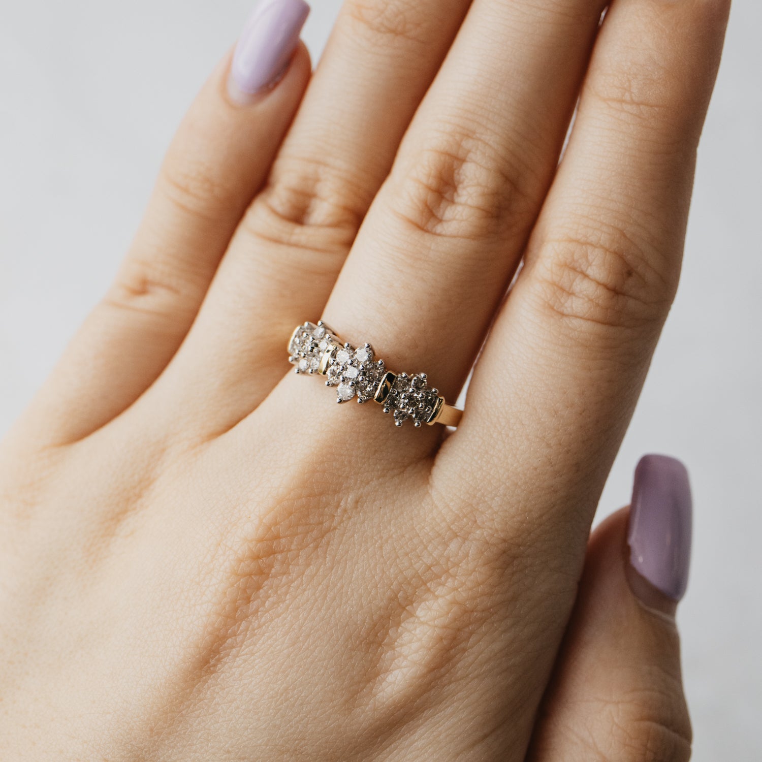 Trio Vintage Floral Cluster Ring