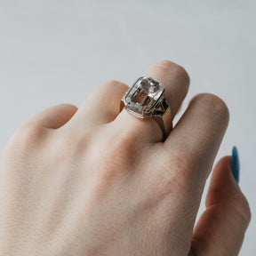Partial-Bezel Rutilated Quartz Ring
