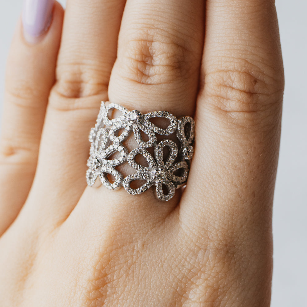 Flower Cluster Diamond Ring