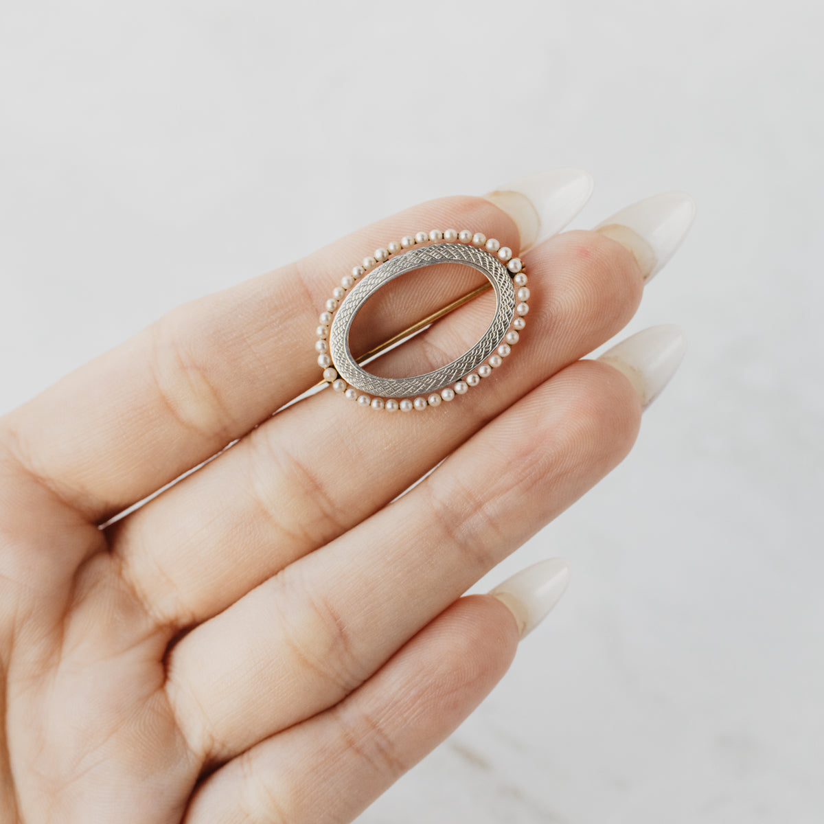14K Yellow & White Gold Negative Space Brooch