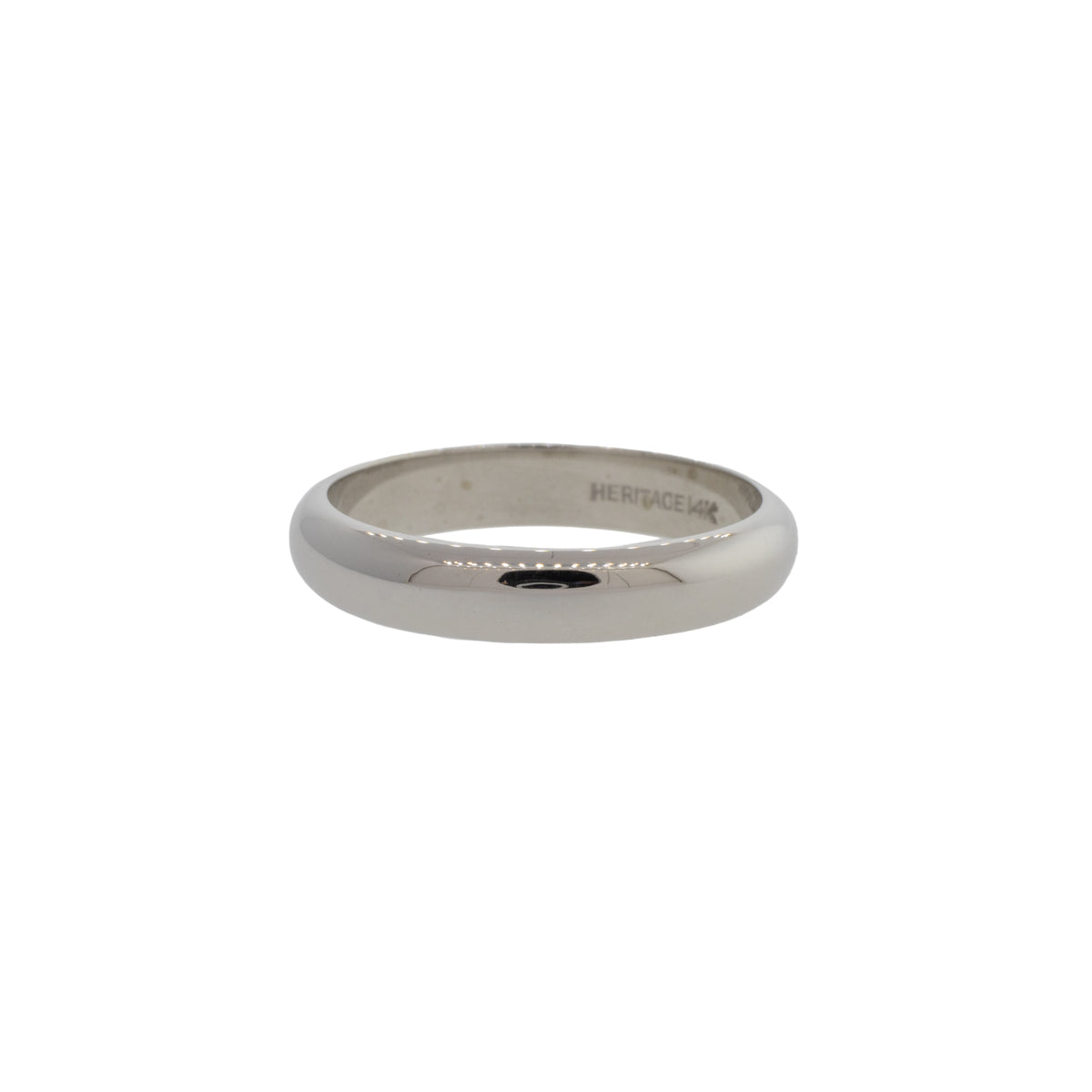 White Gold Half-Round Band