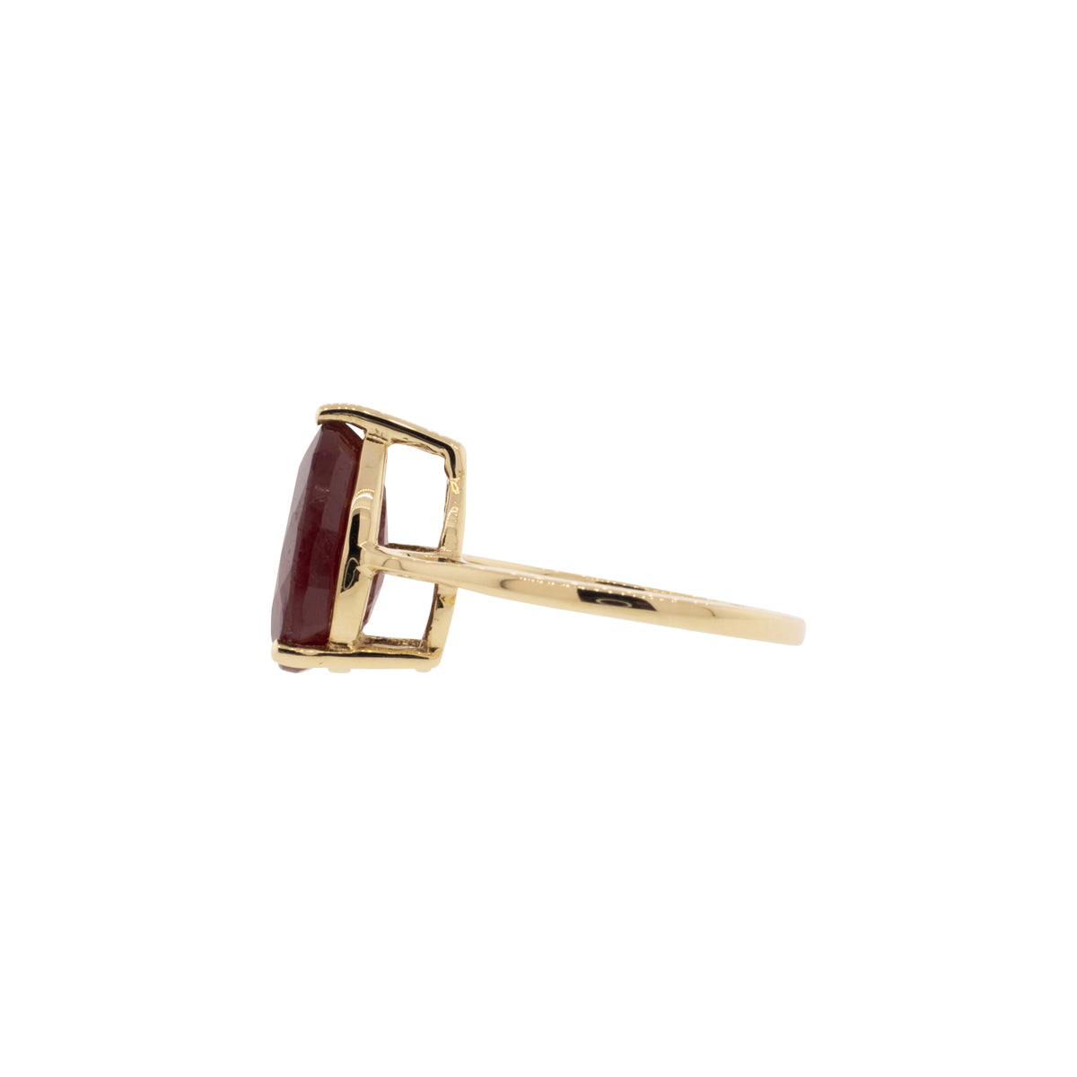 9K Yellow Gold 5.04ct Flux Treated Ruby Ring