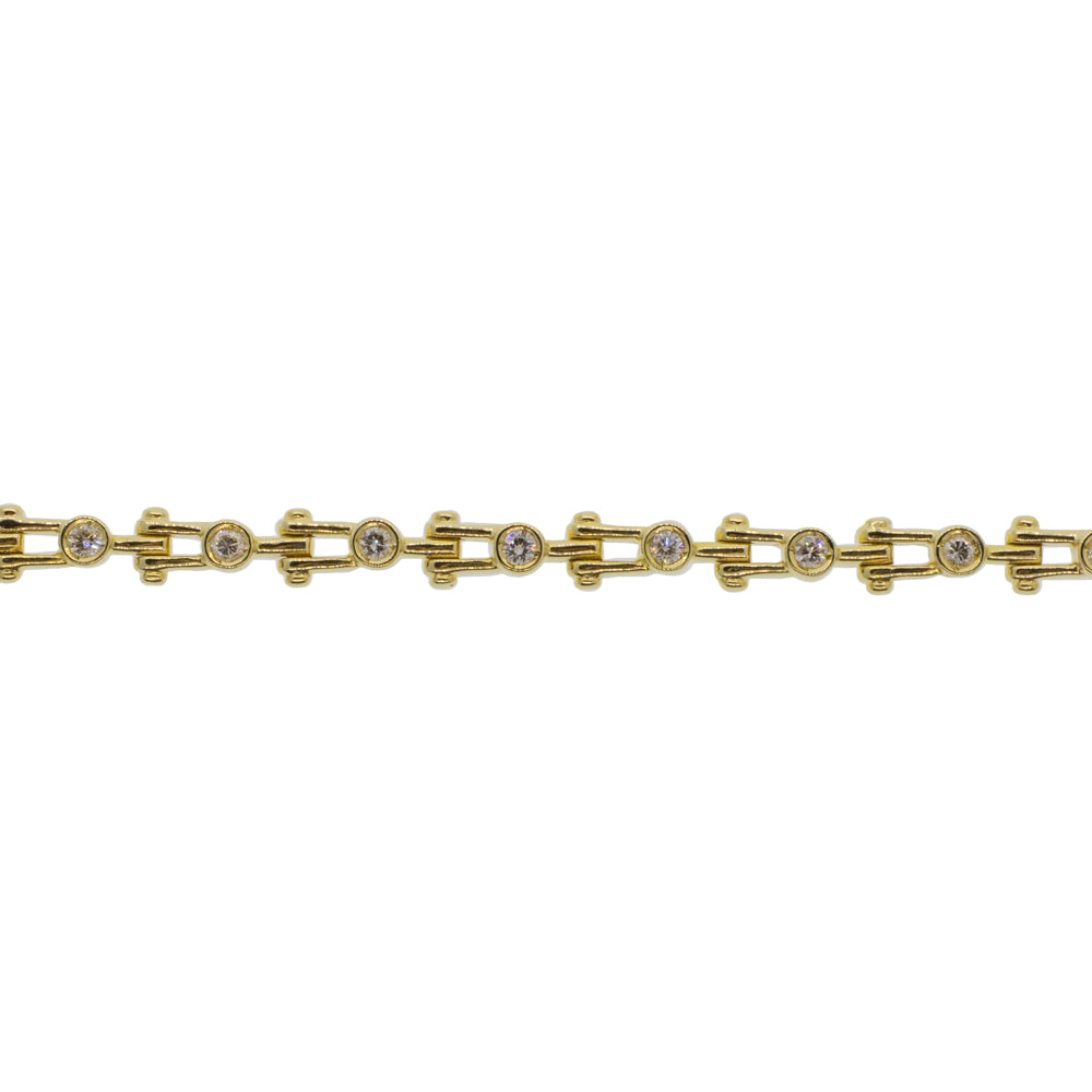 Jax Link Style Bezel Set Diamond Bracelet