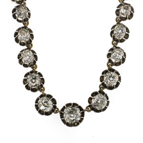 Genuine Antique Georgian Old Mine Diamond Riviere Necklace