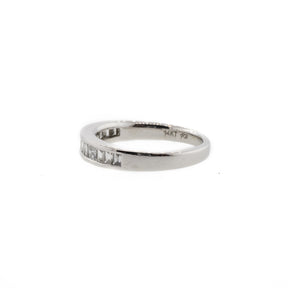 Baguette And Princess Cut White Gold Diamond Channel-Set Band
