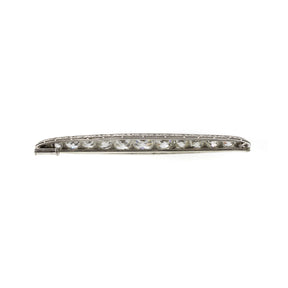 Art Deco Old Mine Cut Diamond Platinum Brooch