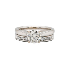 Round Brilliant Cut Diamond & 14K White Gold Wedding Set