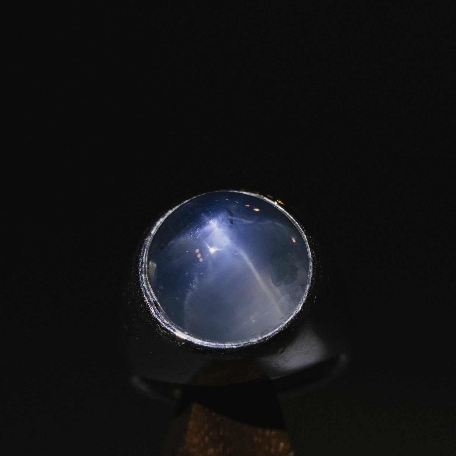Natural Blue Star Sapphire Platinum Ring