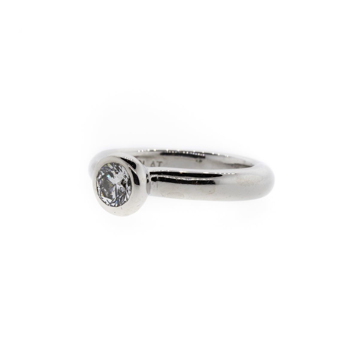 Platinum Bezel-Set Round Brilliant Diamond Solitaire Ring