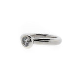 Platinum Bezel-Set Round Brilliant Diamond Solitaire Ring