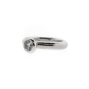 Platinum Bezel-Set Round Brilliant Diamond Solitaire Ring