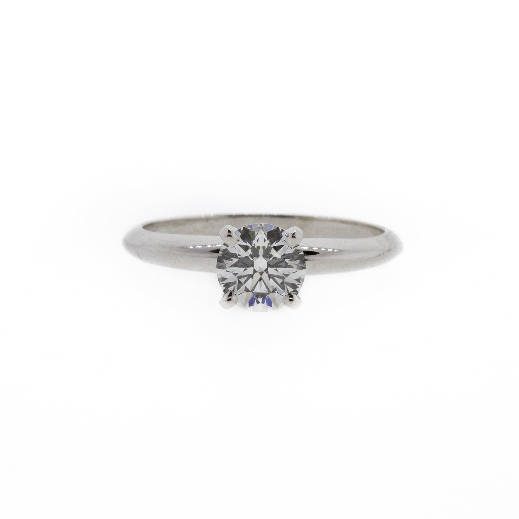 Traditional Four-Prong Diamond White Gold Solitaire Ring