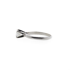 Traditional Four-Prong Diamond White Gold Solitaire Ring