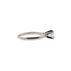 Traditional Four-Prong Diamond White Gold Solitaire Ring