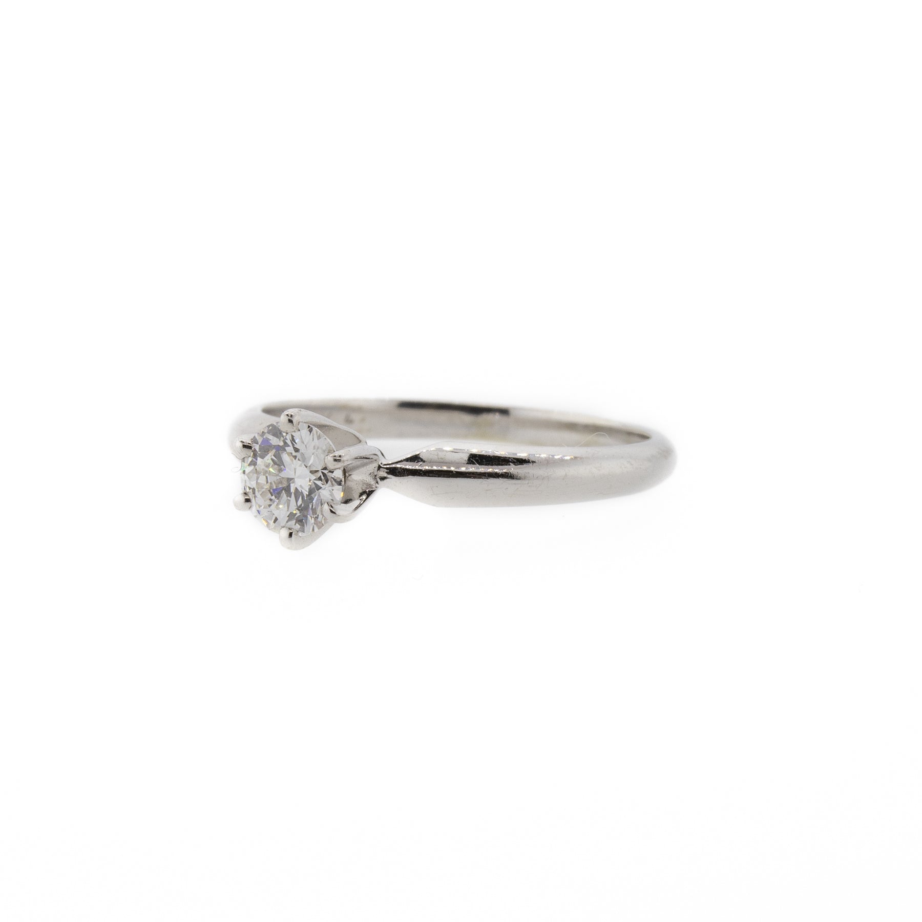 Round Brilliant Diamond Solitaire White Gold Ring
