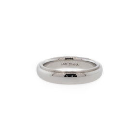 Milgrain 14K White Gold Wedding Band