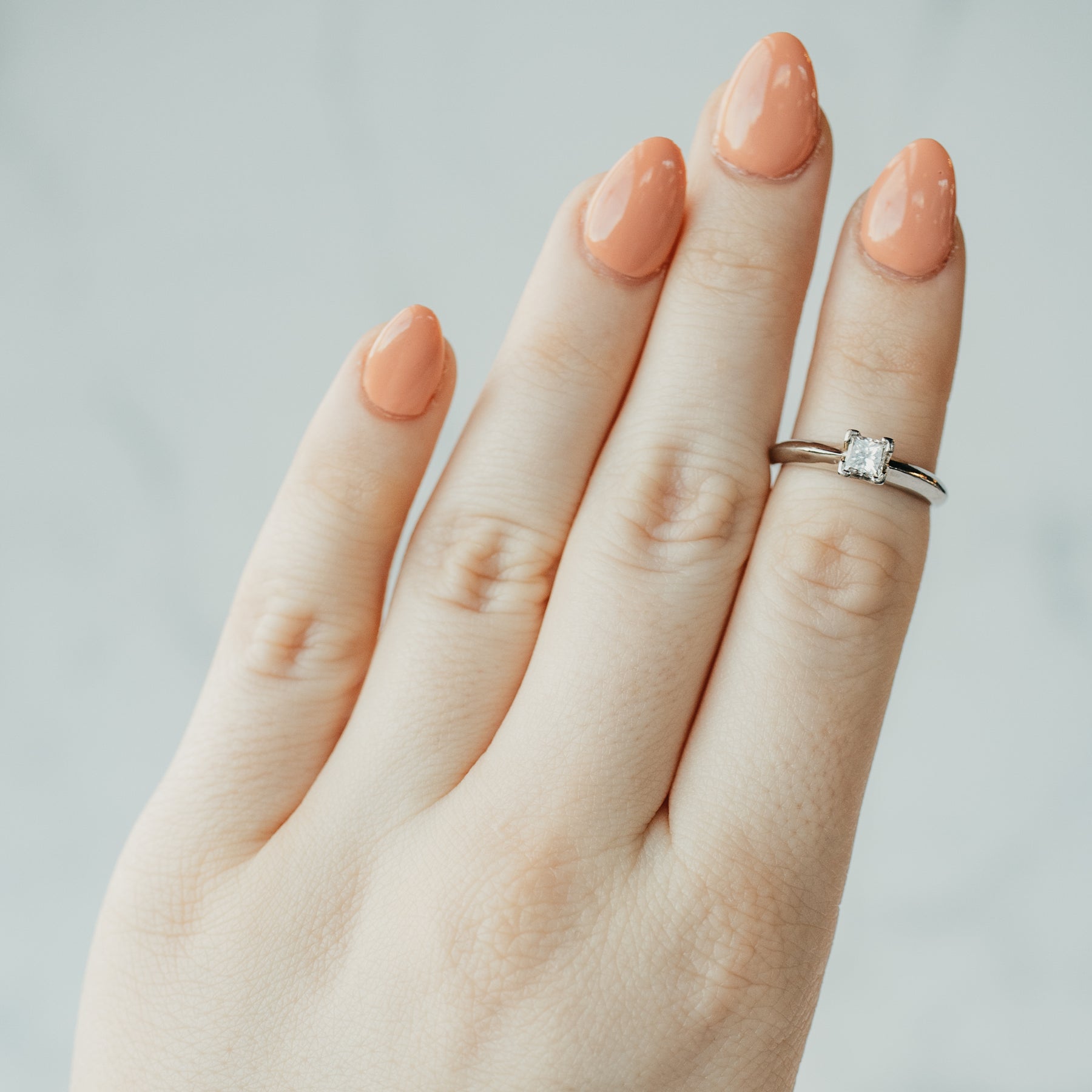 Princess Cut Platinum Diamond Solitaire Ring