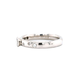 Platinum Bezel Set Inset Scattered Diamond Band
