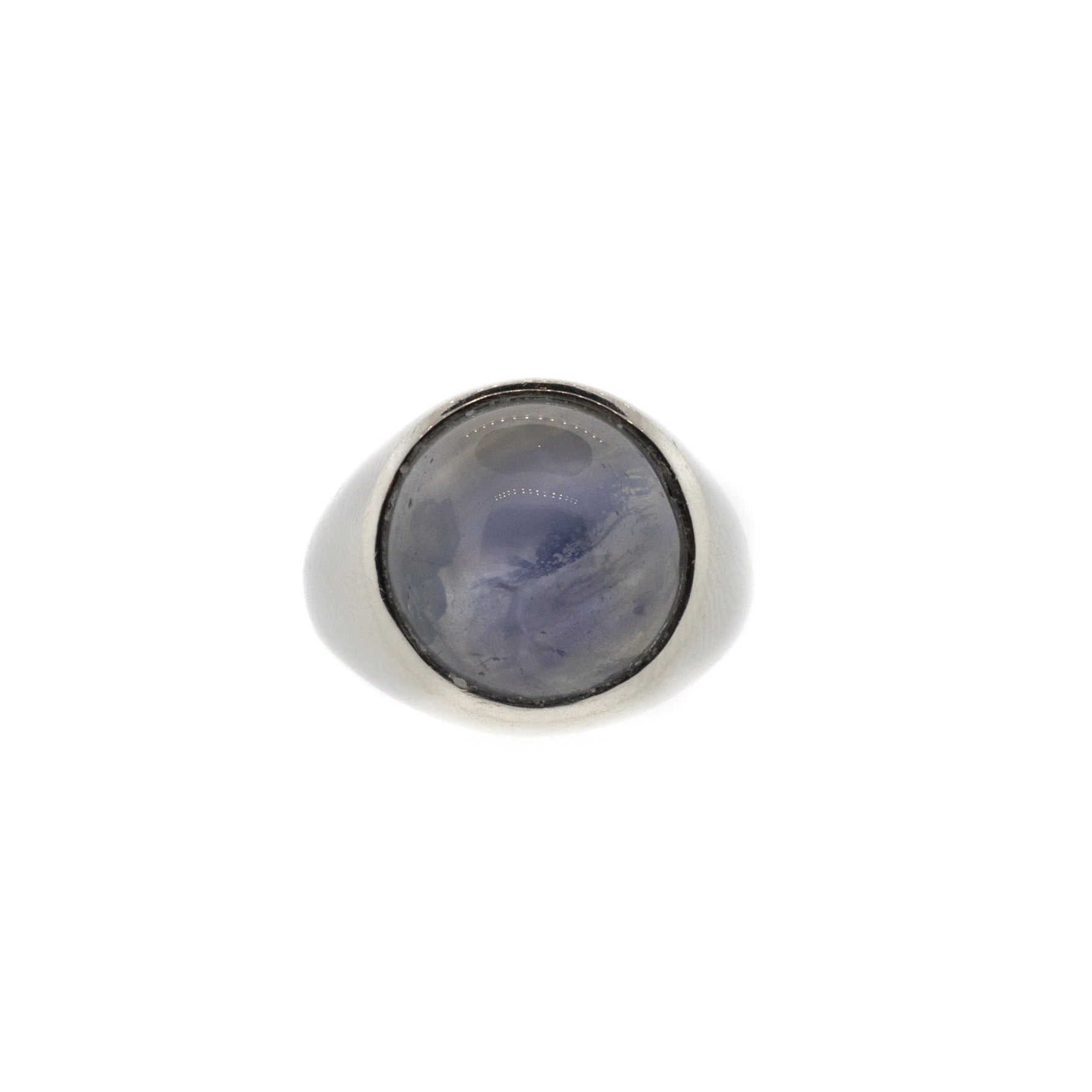 Natural Blue Star Sapphire Platinum Ring