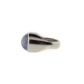 Natural Blue Star Sapphire Platinum Ring