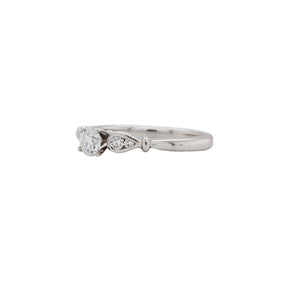 Five Stone Round Brilliant Cut Dainty Diamond Engagement Ring
