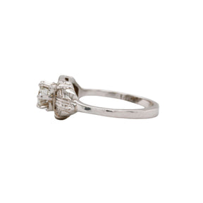 Mid-Century White Gold Old European Cut Diamond Ring