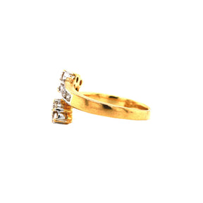 18K Yellow & White Gold Diamond Arrow Two-Tone Bypass Ring
